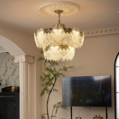Aurielle Luxury Petal Glass Chandelier