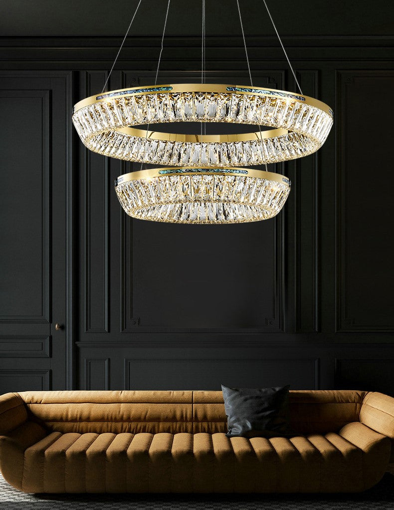 Light Luxury Creative Multi-Layer Shell Crystal Art Chandelier for Living / dining Room