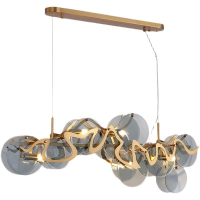 Post-Modern Light Luxury Minimalist Round Glass Cluster Chandelier for Dining / living Room / bedroom