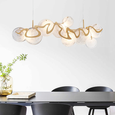 Post-Modern Light Luxury Minimalist Round Glass Cluster Chandelier for Dining / living Room / bedroom