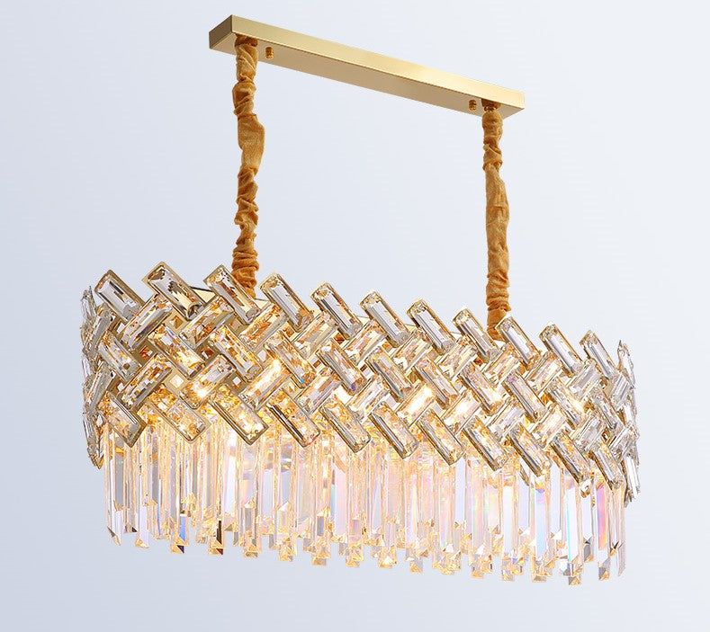 Post-Modern Light Luxury Fence Crystal Chandelier Suit for Living / dining Room