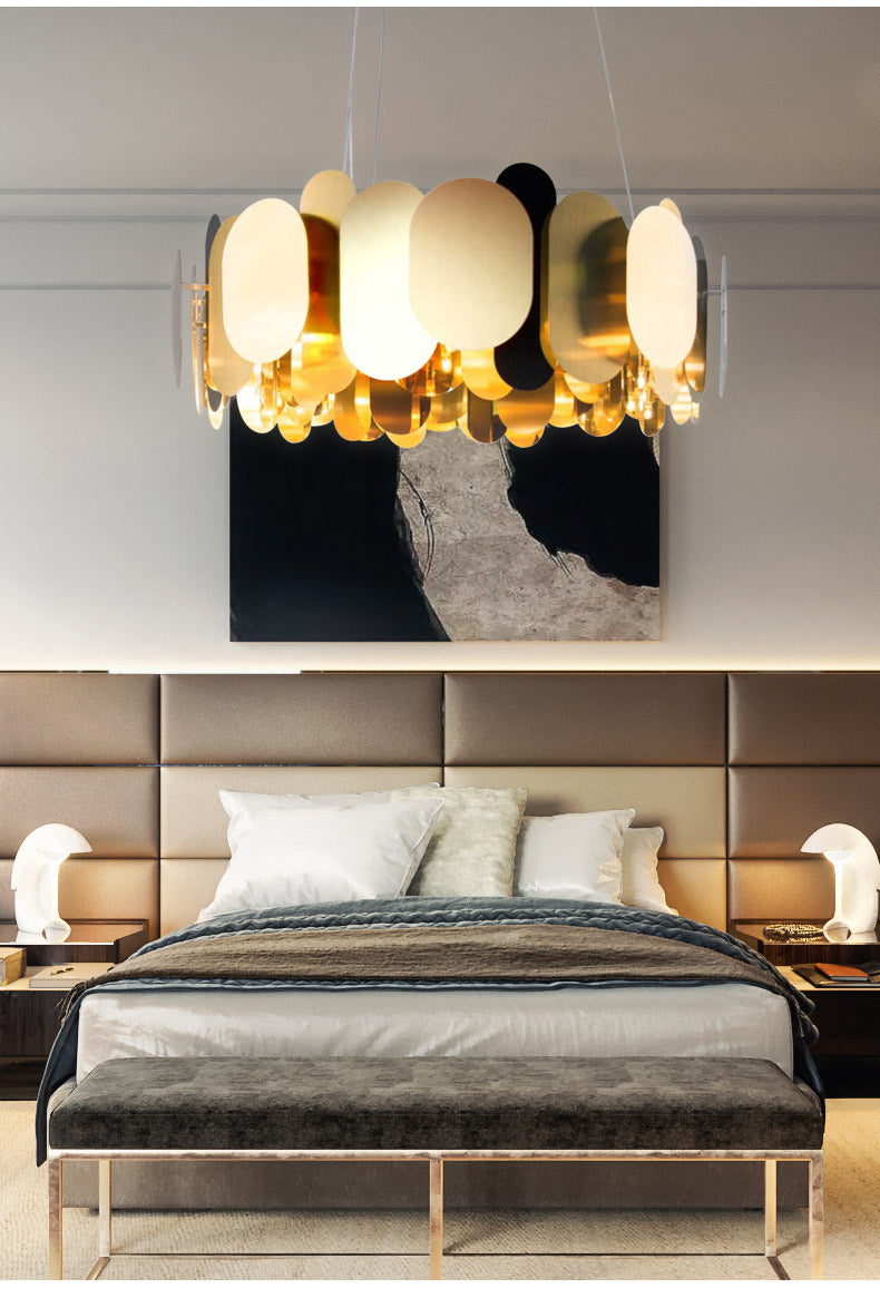 Modern Minimalist Fashion Round Metal Chandelier for Living Room / Bedroom / dining Room