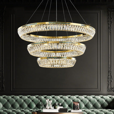 Light Luxury Creative Multi-Layer Shell Crystal Art Chandelier for Living / dining Room