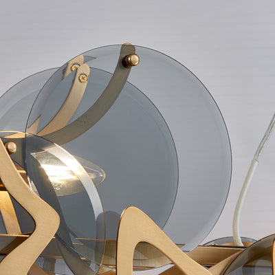 Post-Modern Light Luxury Minimalist Round Glass Cluster Chandelier for Dining / living Room / bedroom