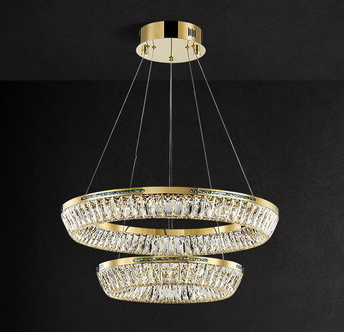 Light Luxury Creative Multi-Layer Shell Crystal Art Chandelier for Living / dining Room