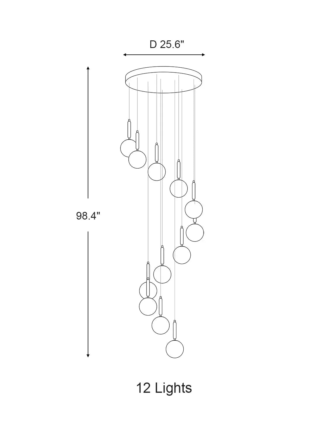 Extra Large Nordic Minimalist Long Pendant Light for Spiral Staircase / high-Ceiling Room