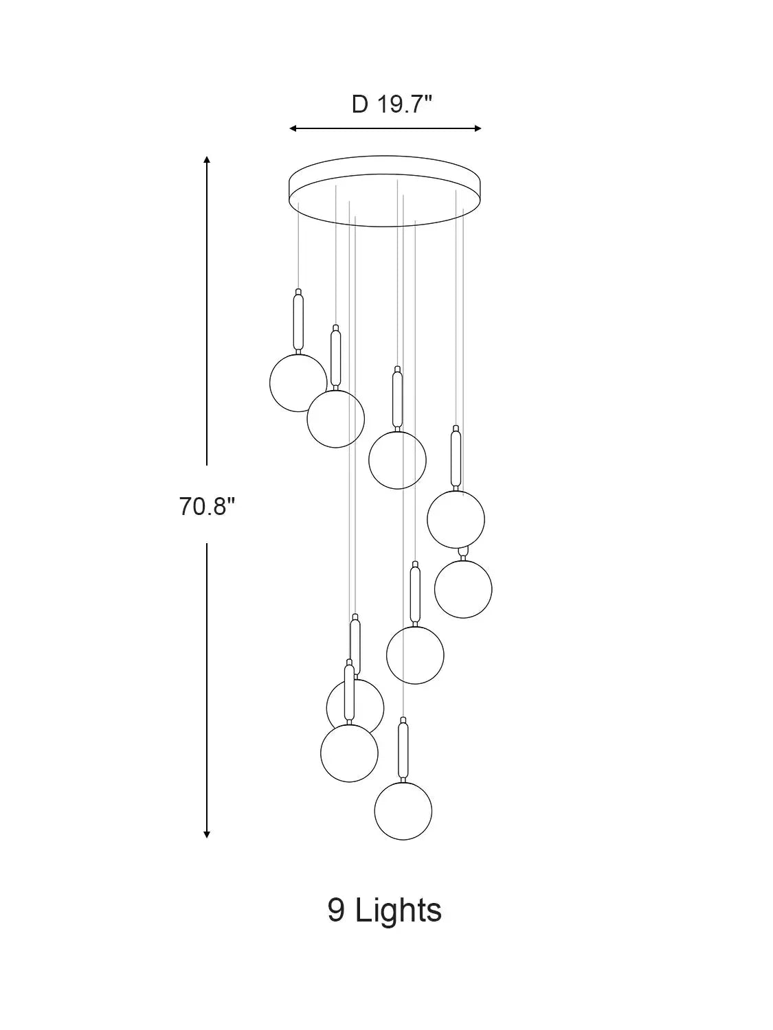 Extra Large Nordic Minimalist Long Pendant Light for Spiral Staircase / high-Ceiling Room