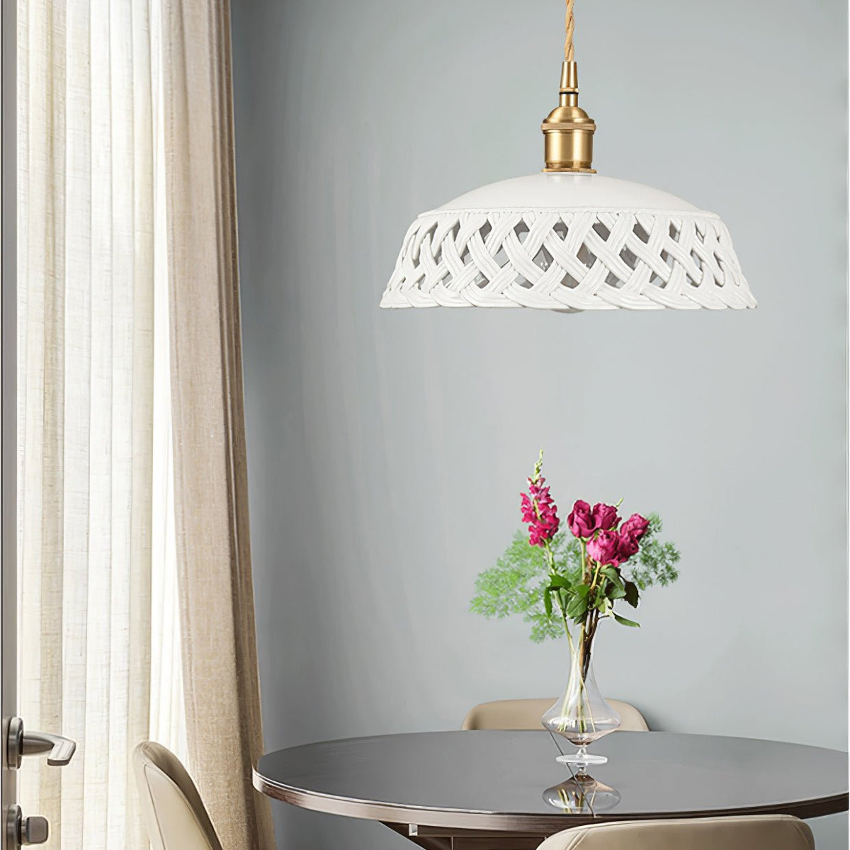 Openwork Ceramic Pendant Lamp