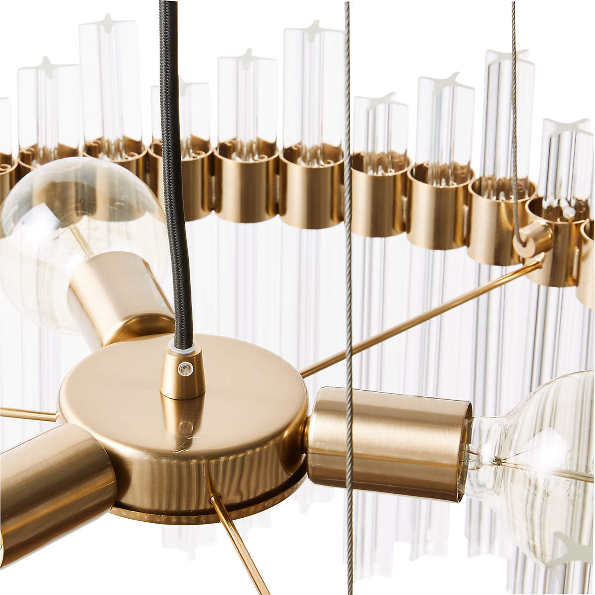 Modern Round Glass Rods Chandelier for Living / dining Room / bedroom