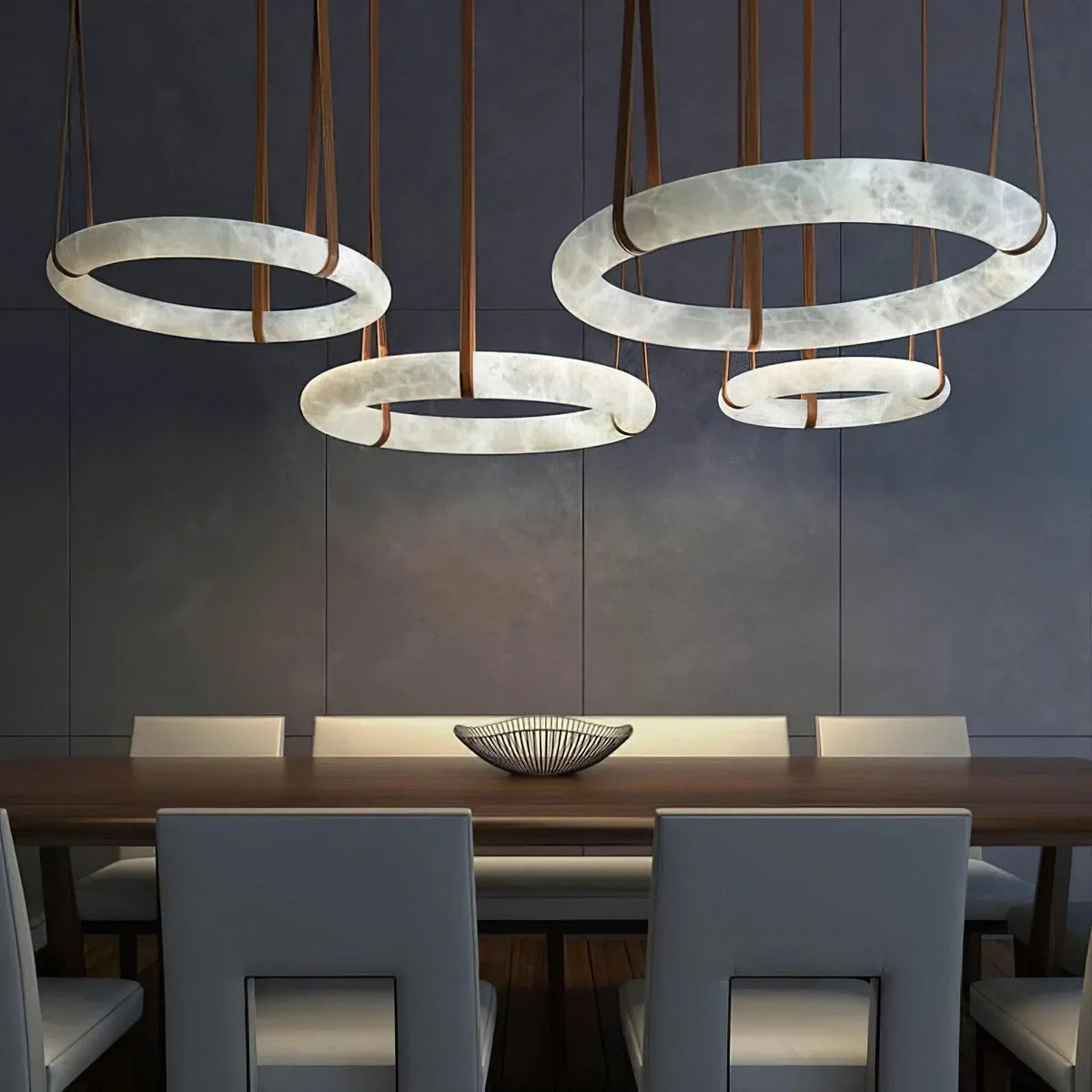 Modern Round Alabaster Chandelier for Living Room / bedroom