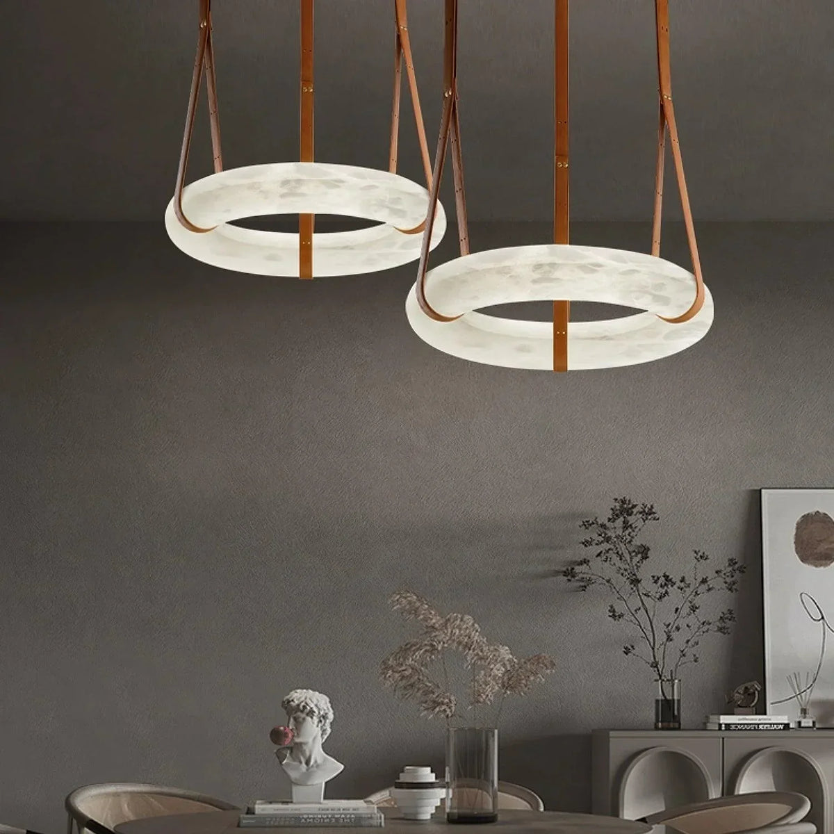 Modern Round Alabaster Chandelier for Living Room / bedroom