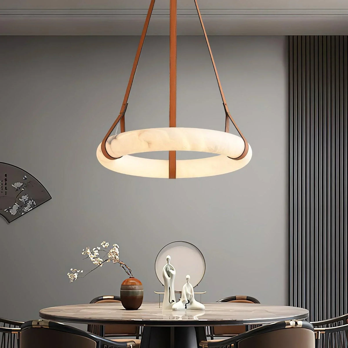 Modern Round Alabaster Chandelier for Living Room / bedroom
