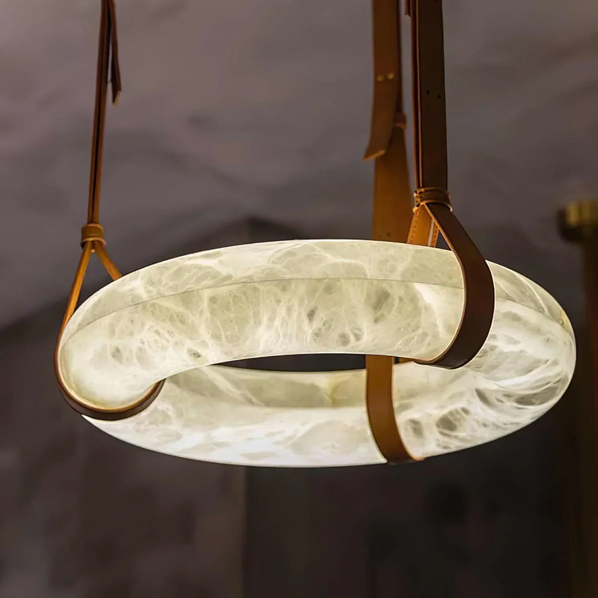 Modern Round Alabaster Chandelier for Living Room / bedroom
