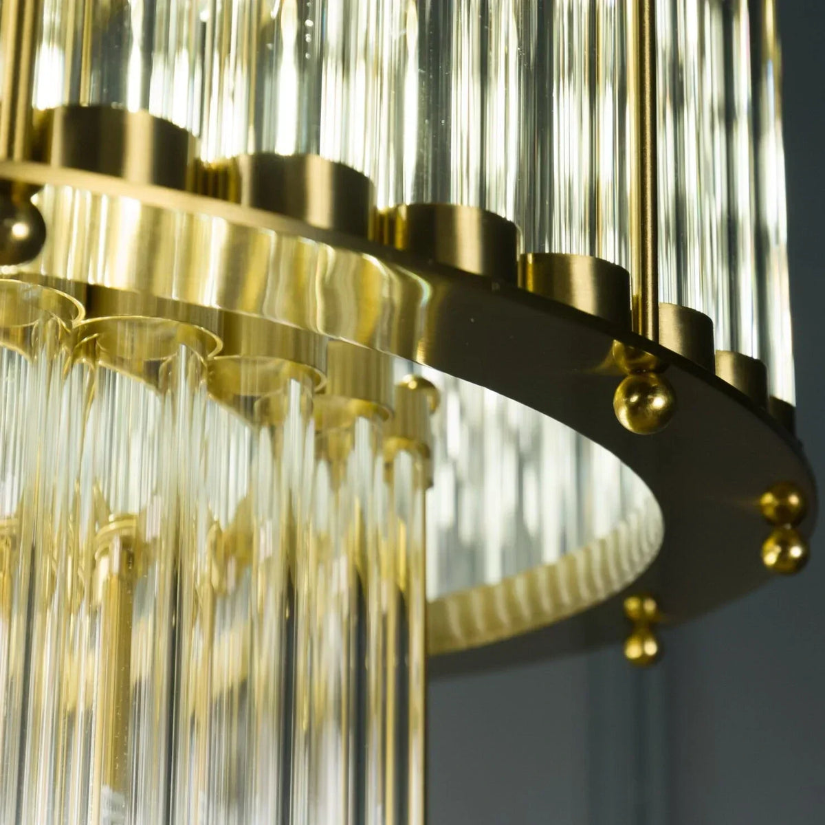 Double Monza 9-Light Glass Chandelier