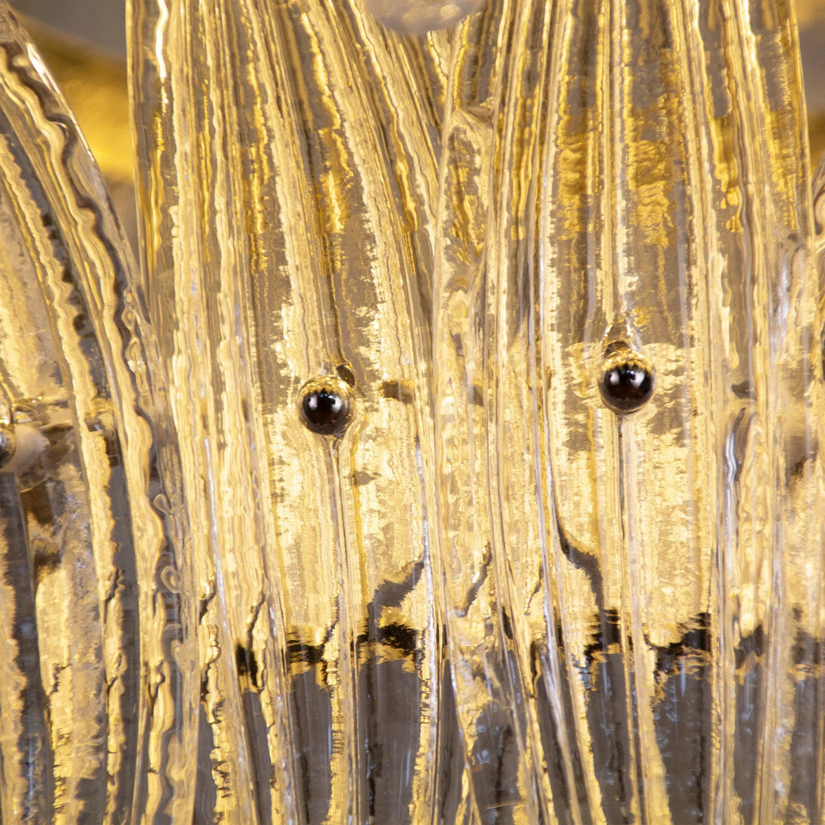 Palm Leaves Murano Transparent Glass Chandelier