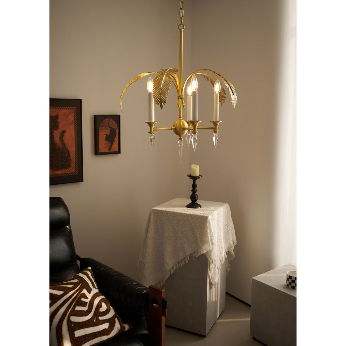 Palm Frond Chandelier