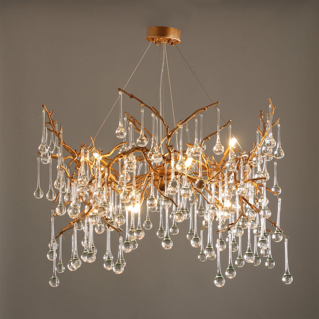 Palwa Branch Brass Crystal Chandelier