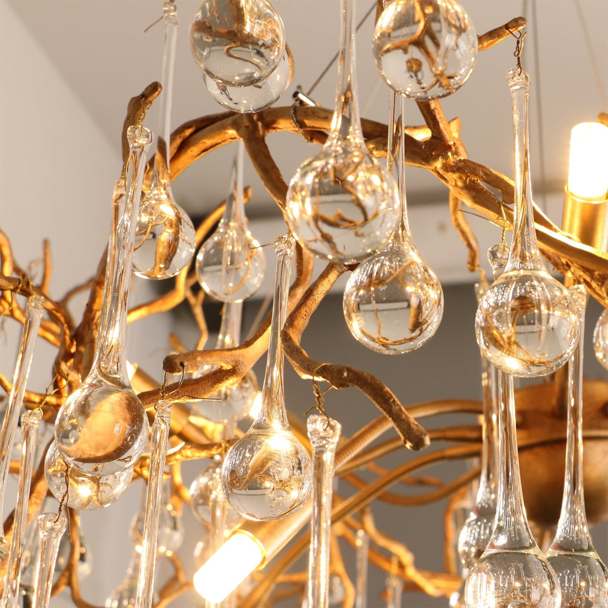 Palwa Branch Brass Crystal Chandelier