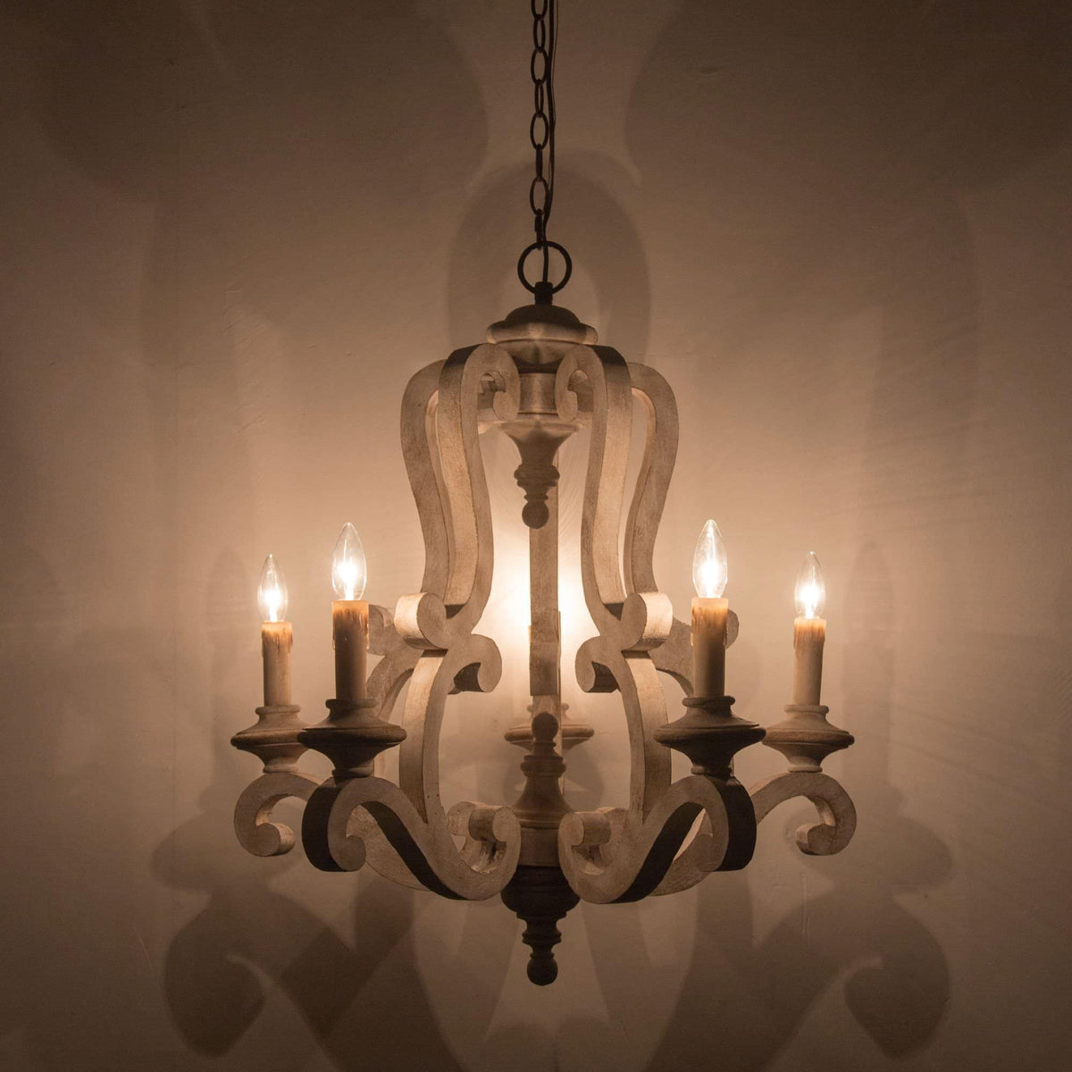 Parrotuncle Wooden Candle Chandelier