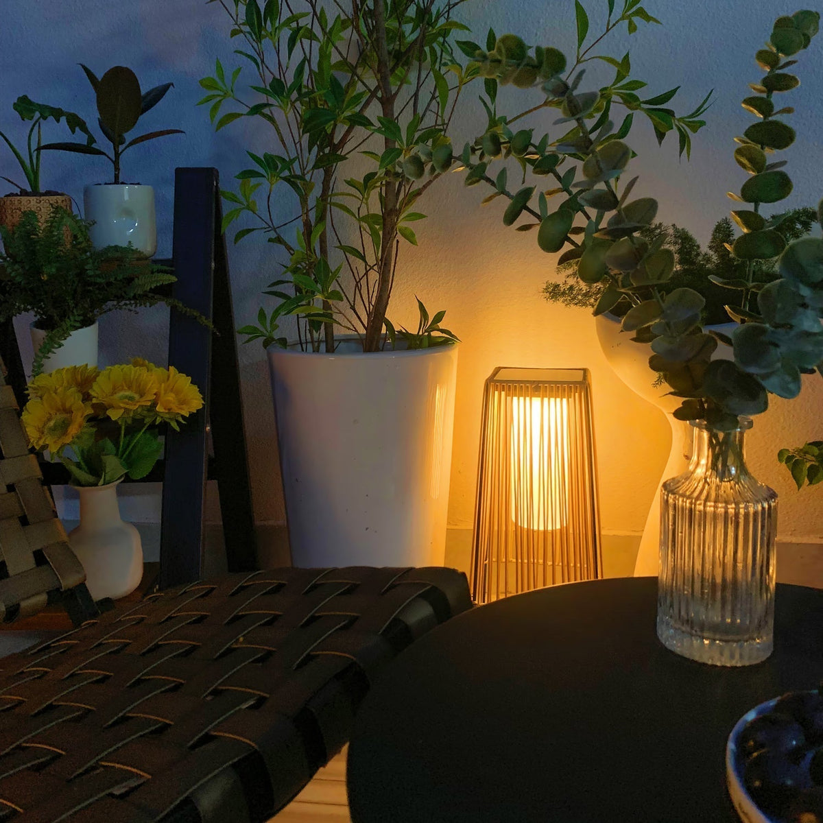 Plastic Rattan Outdoor Post Light