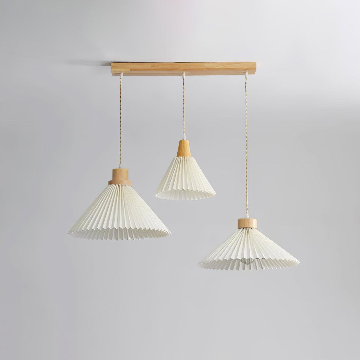 Pleated Wooden Pendant Light