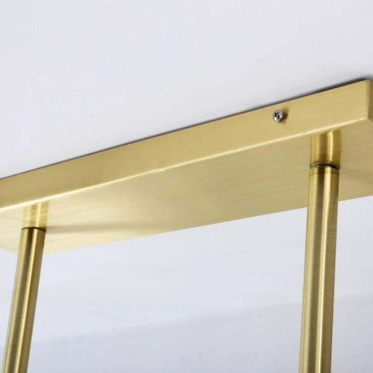 Post Modern Bamboo Style Linear Chandelier for Living Room God Iron Design Dining Table Ceiling Light