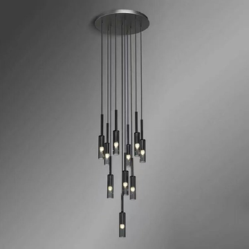 Kacey Postmodern Round Glass Chandelier for Staircase