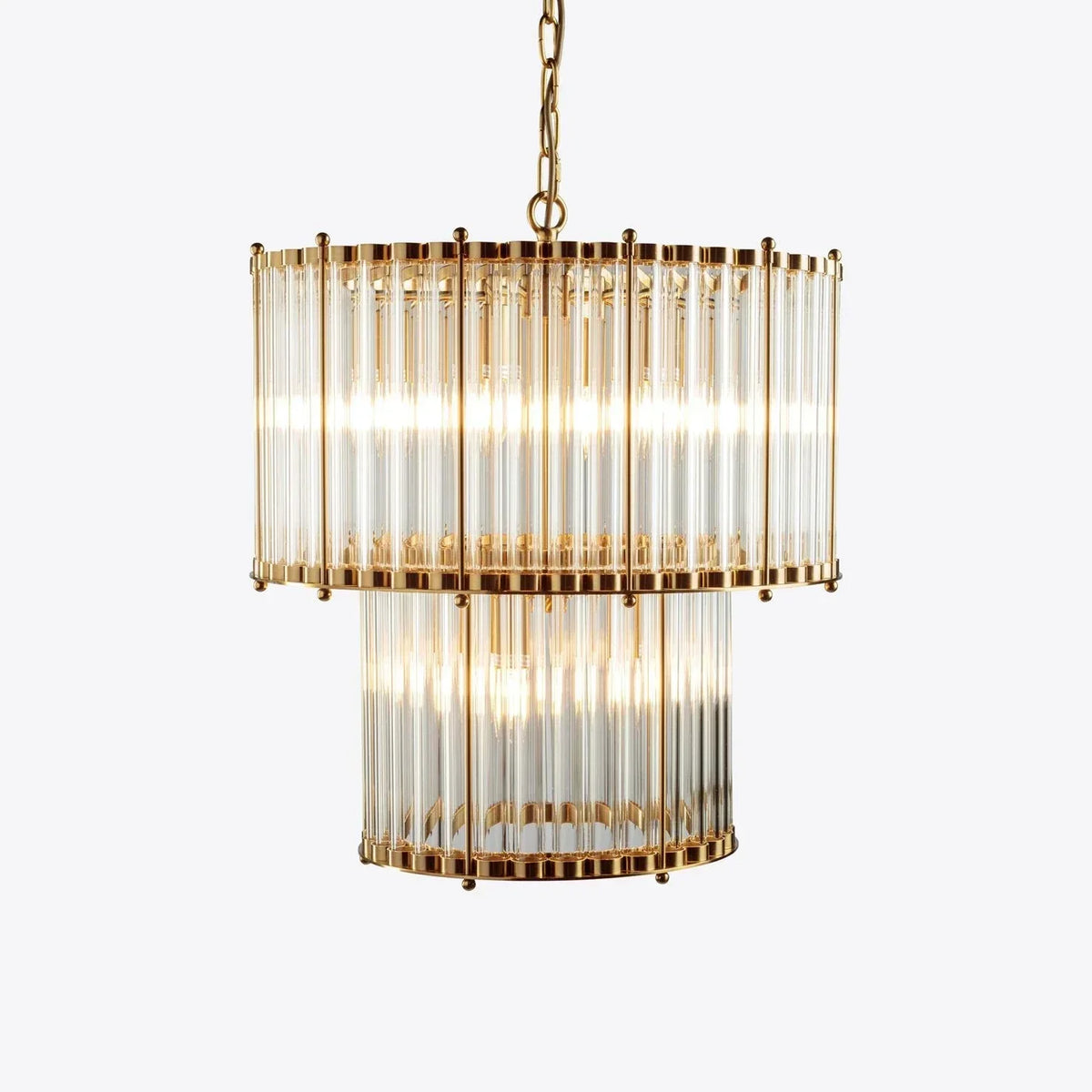 Double Monza 9-Light Glass Chandelier