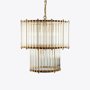 Double Monza 9-Light Glass Chandelier