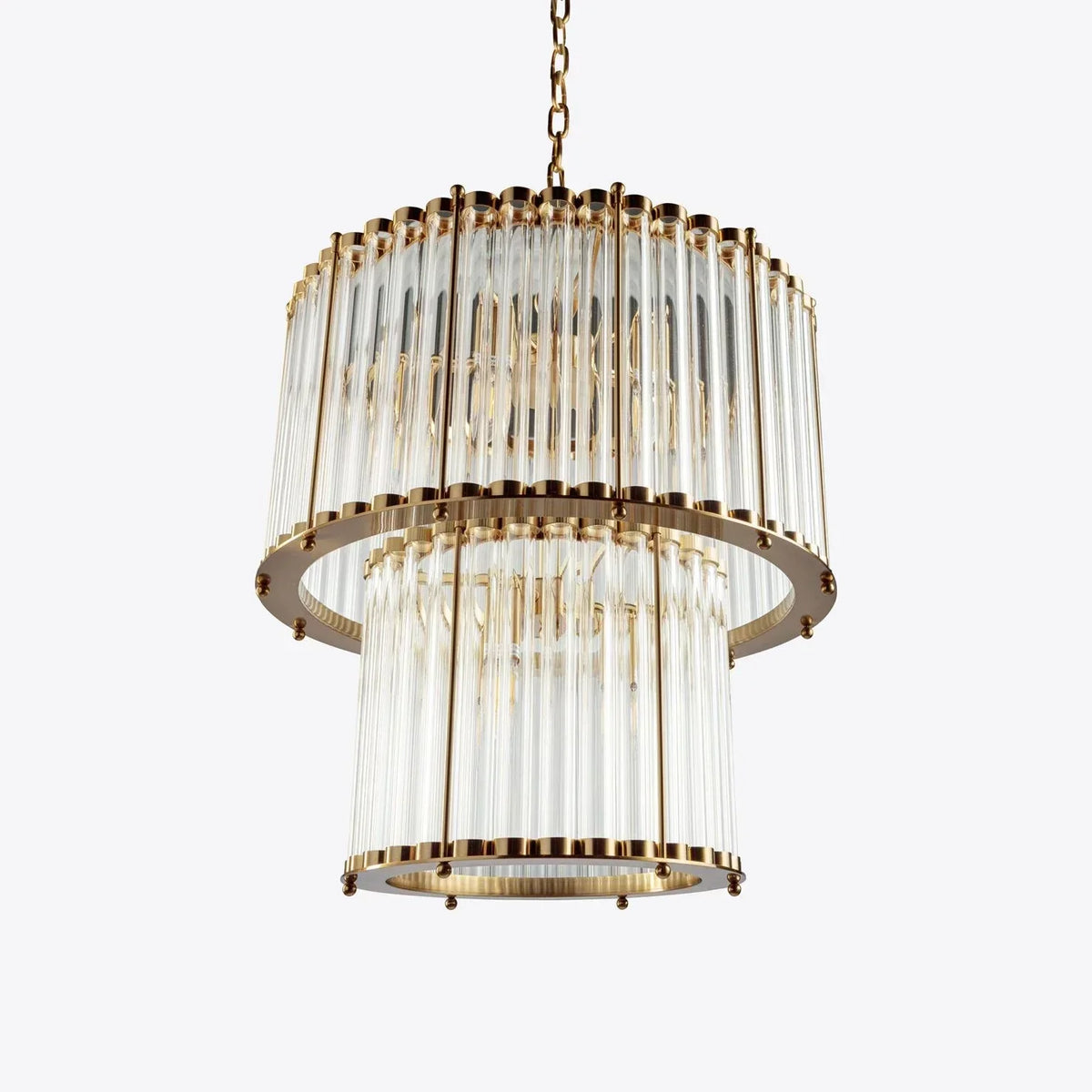 Double Monza 9-Light Glass Chandelier