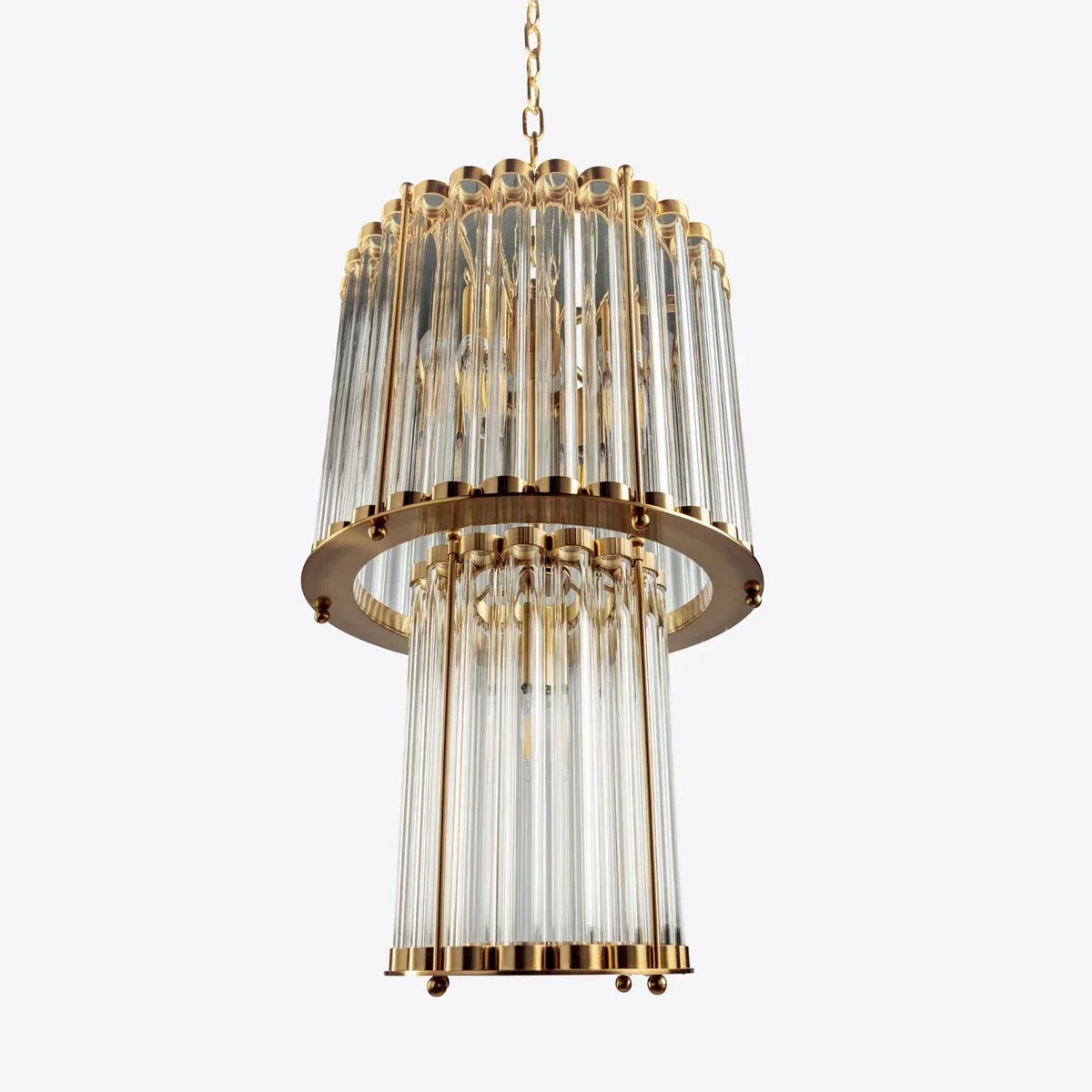 Double Monza 9-Light Glass Chandelier