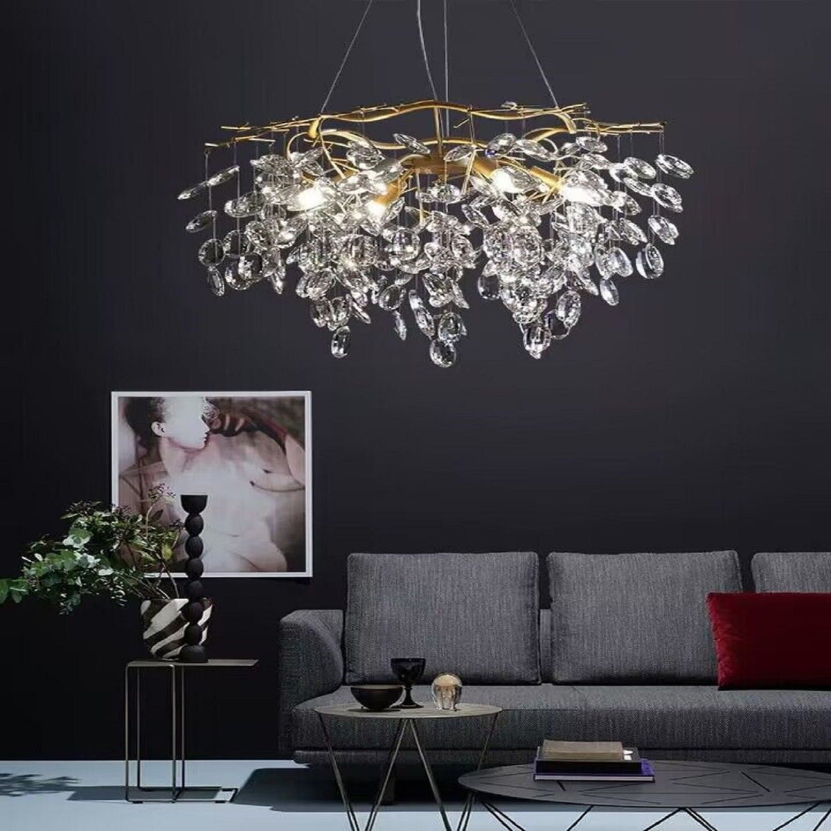 New Flower Romantic Light Luxury Crystal Chandelier for Bedroom / Living / Dining Room