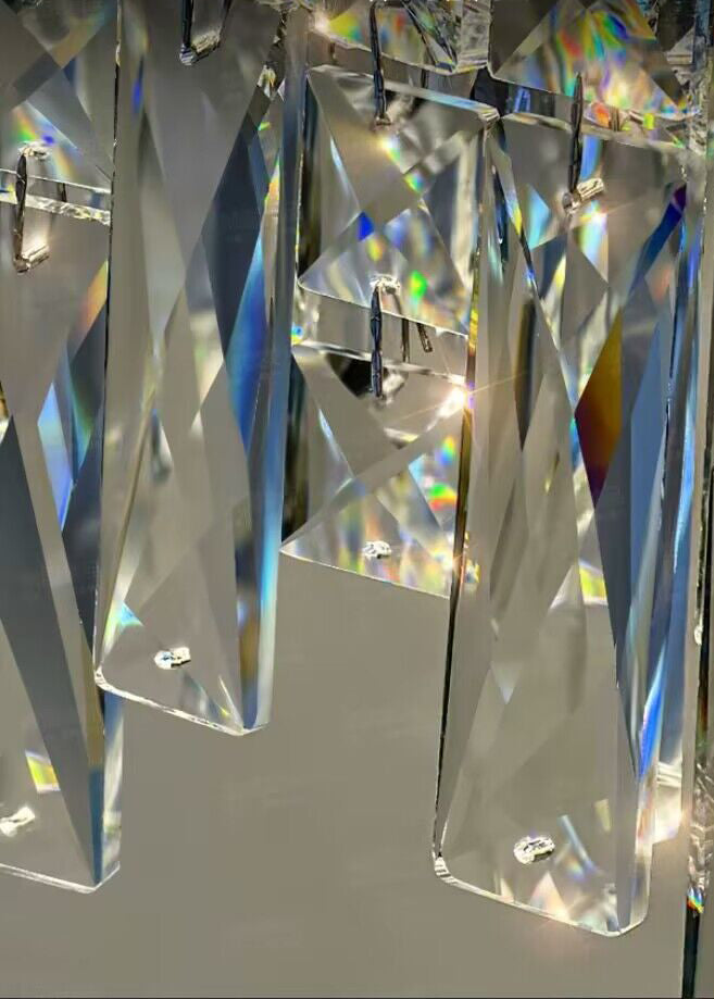 Modern Luxury Irregular Round / oval Crystal Chandelier Set for Bedroom / living Room / dining Room