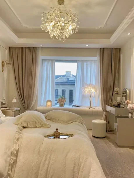 New Flower Romantic Light Luxury Crystal Chandelier for Bedroom / Living / Dining Room
