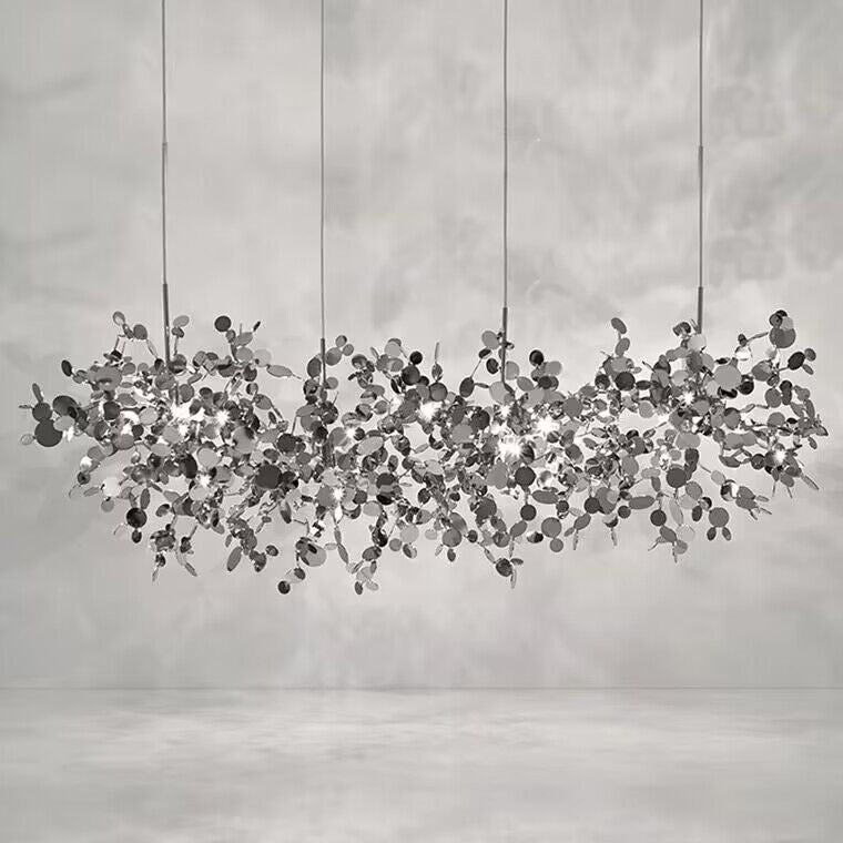Nordic Modern Stainless Steel Round Decorative Chandelier for Dining Living Room Bar Cafe