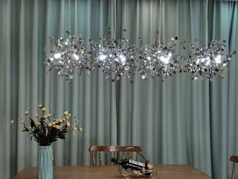 Nordic Modern Stainless Steel Round Decorative Chandelier for Dining Living Room Bar Cafe