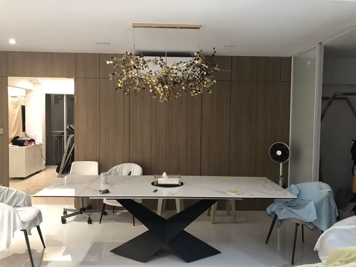 Nordic Modern Stainless Steel Round Decorative Chandelier for Dining Living Room Bar Cafe