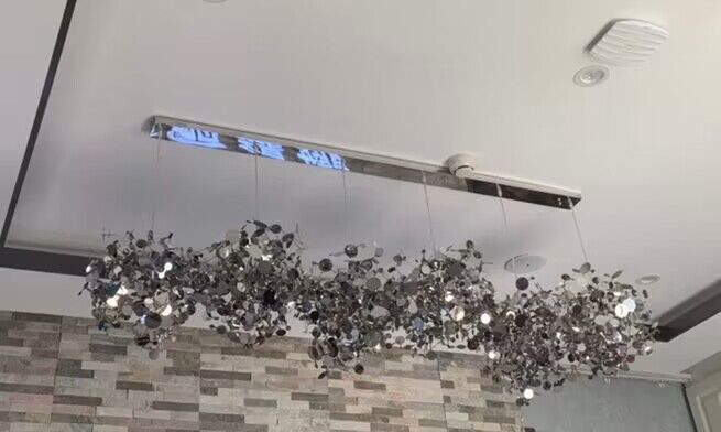 Nordic Modern Stainless Steel Round Decorative Chandelier for Dining Living Room Bar Cafe