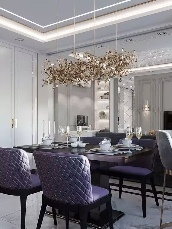 Nordic Modern Stainless Steel Round Decorative Chandelier for Dining Living Room Bar Cafe