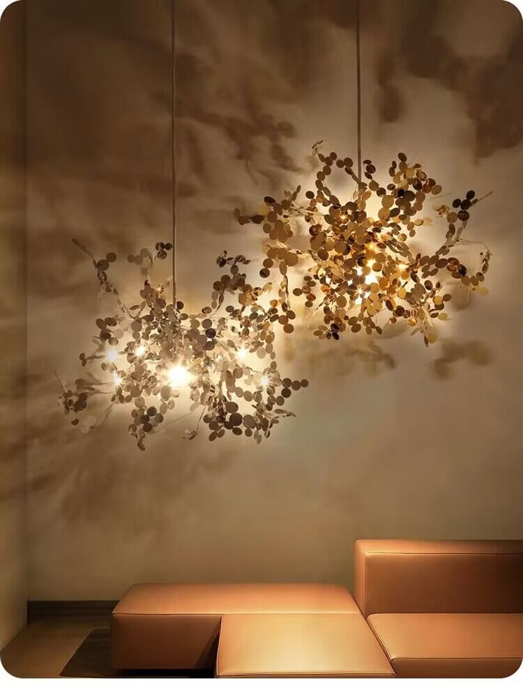 Nordic Modern Stainless Steel Round Decorative Chandelier for Dining Living Room Bar Cafe
