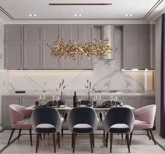 Nordic Modern Stainless Steel Round Decorative Chandelier for Dining Living Room Bar Cafe