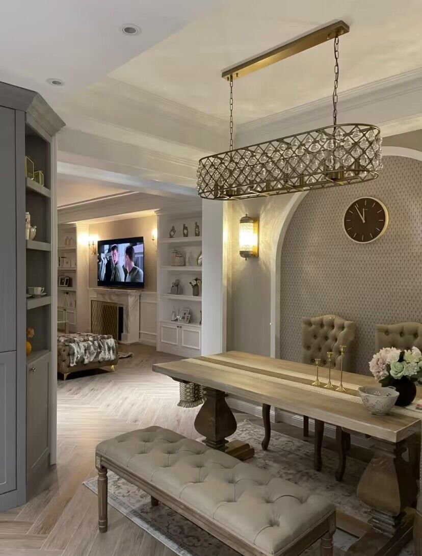 Post-Modern Raindrop Crystal Chandelier Rectangle / round Light for Living Room / dining Table
