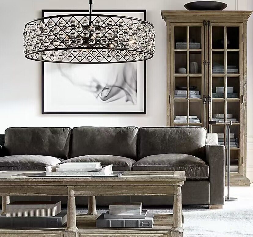 Post-Modern Raindrop Crystal Chandelier Rectangle / round Light for Living Room / dining Table