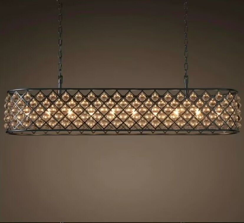 Post-Modern Raindrop Crystal Chandelier Rectangle / round Light for Living Room / dining Table