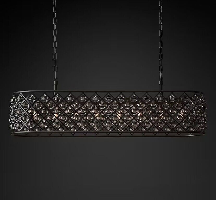 Post-Modern Raindrop Crystal Chandelier Rectangle / round Light for Living Room / dining Table