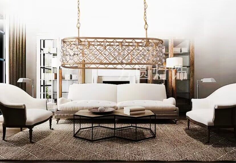 Post-Modern Raindrop Crystal Chandelier Rectangle / round Light for Living Room / dining Table