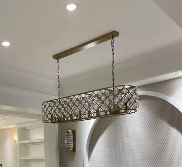 Post-Modern Raindrop Crystal Chandelier Rectangle / round Light for Living Room / dining Table