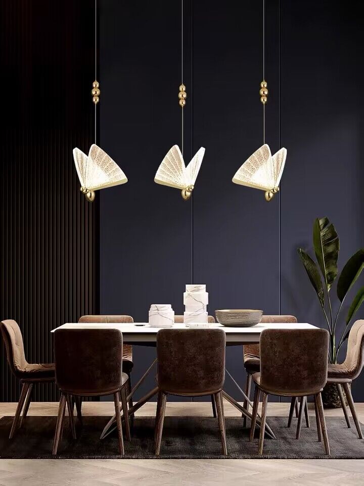 Extra Large Light Luxury Art Butterfly Pendant Chandelier for Bedroom / dining Room / staircase