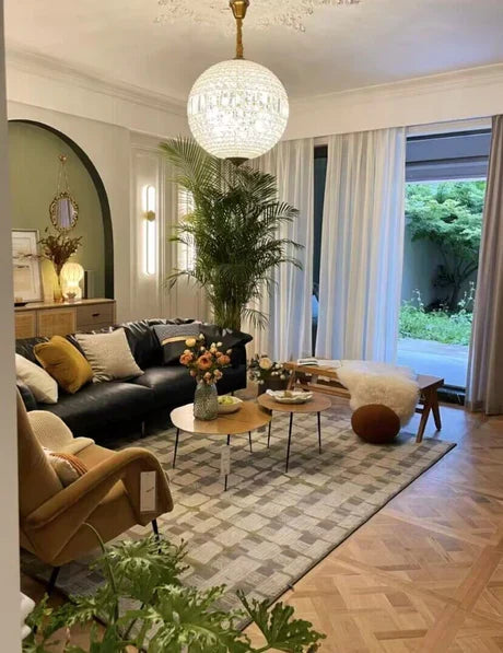 Vintage Sphere Crystal Chandelier with Dark Bronze or French Gold Finish – Designer Metal &