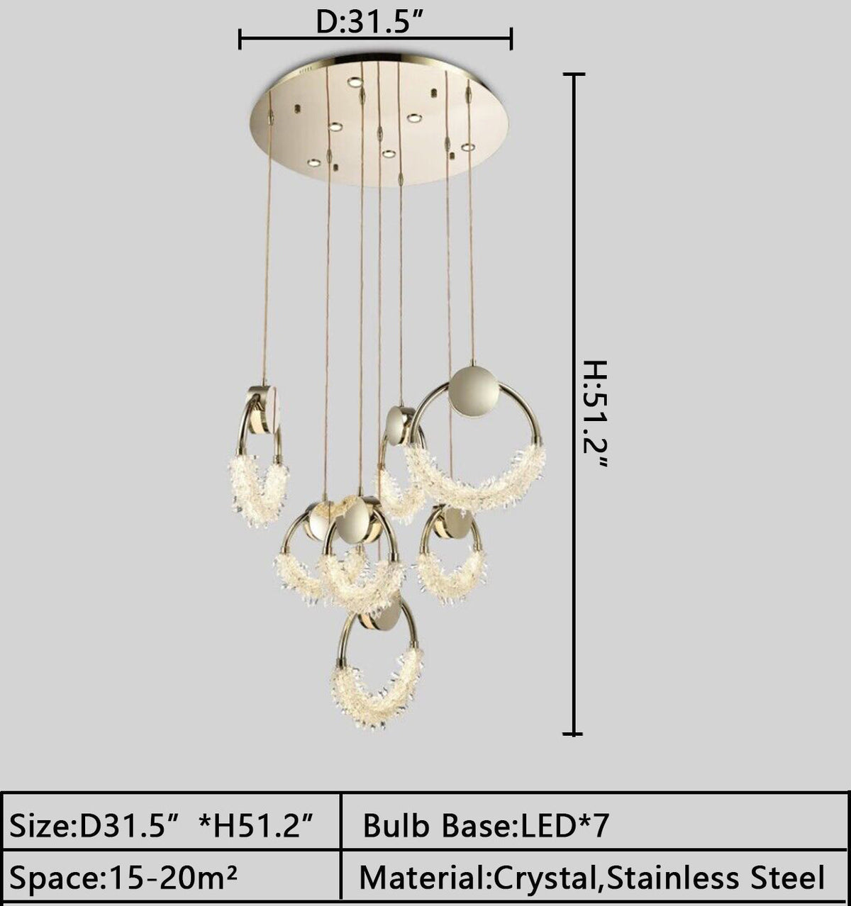 Modern Crystal Butterfly Pendant Light with Gold / chrome Finish Stainless Steel Frame LED